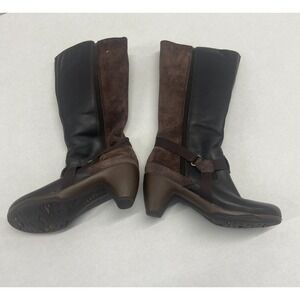 MERRELL Espresso Leather Suede Tall Boots Womens 5 Brown Waterproof Comfort